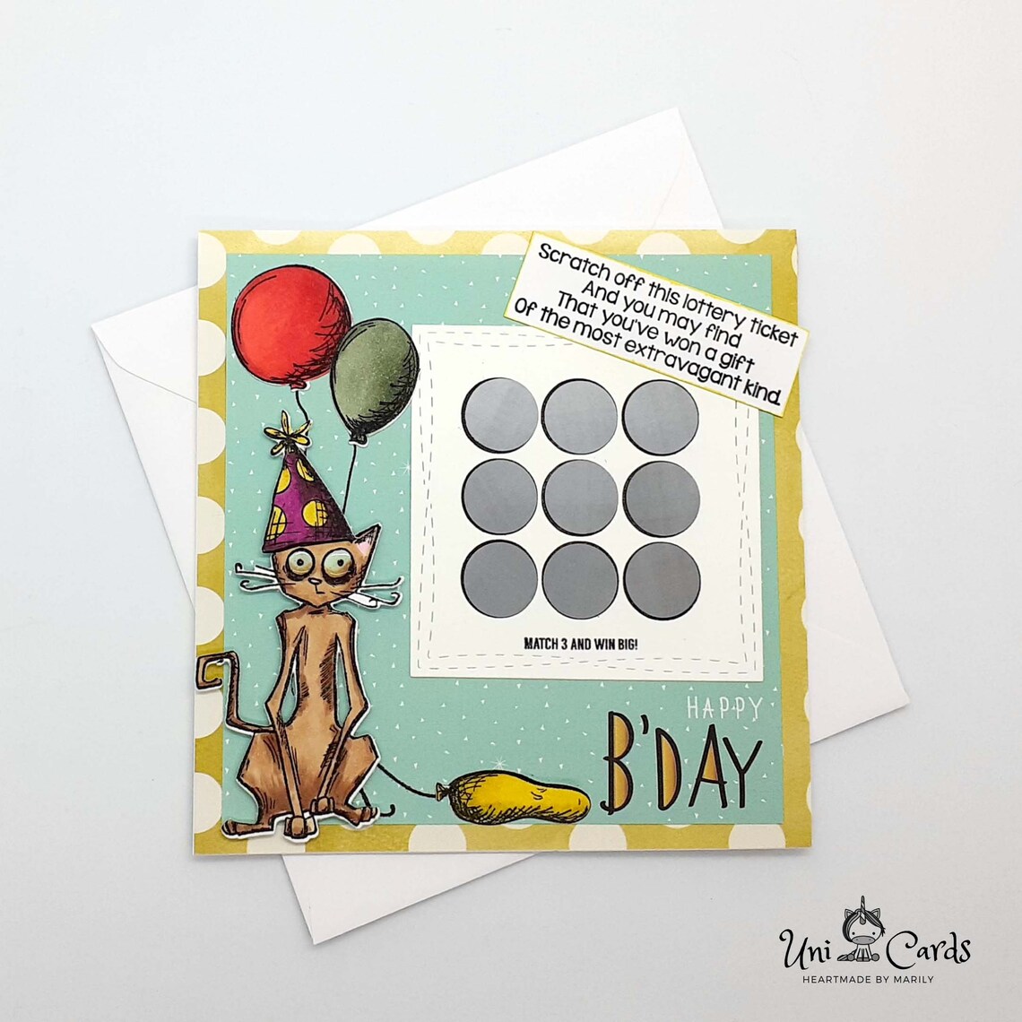 Scratch off Birthday Card Handmade Birthday Card Greeting Etsy