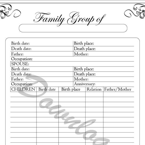 Cousins Bundle: Printable Genealogy Forms digital Download | Etsy