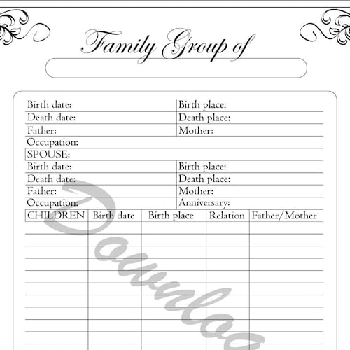 Cousins Bundle: Printable Genealogy Forms digital Download Etsy