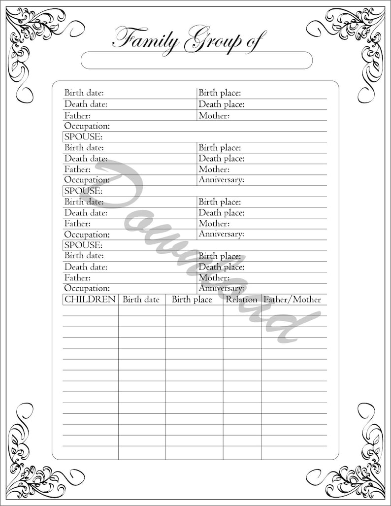 Family Household Chart - Etsy