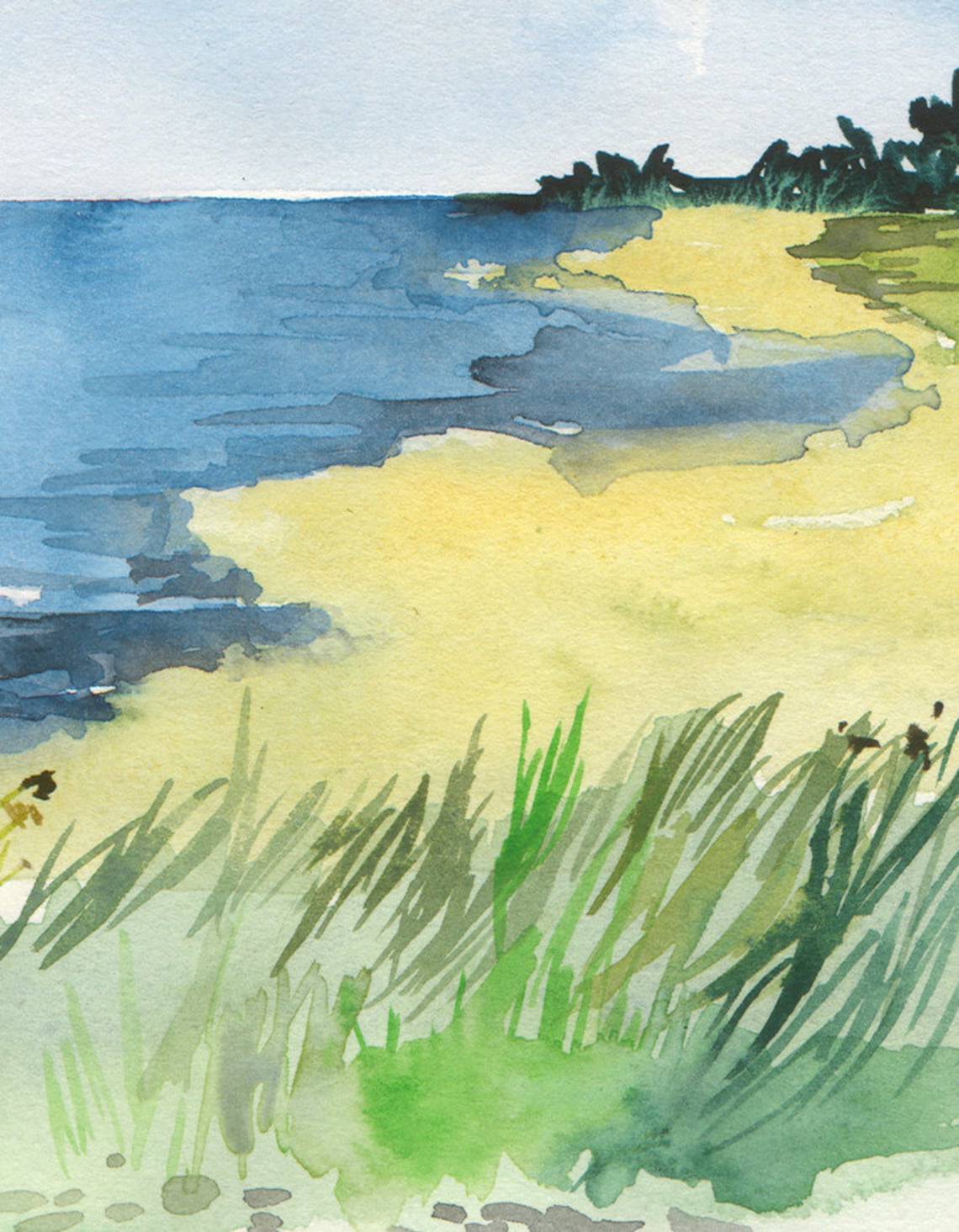 Seascape Watercolor Clip Art, Printable Seascape Paintings, 3 Seascapes ...