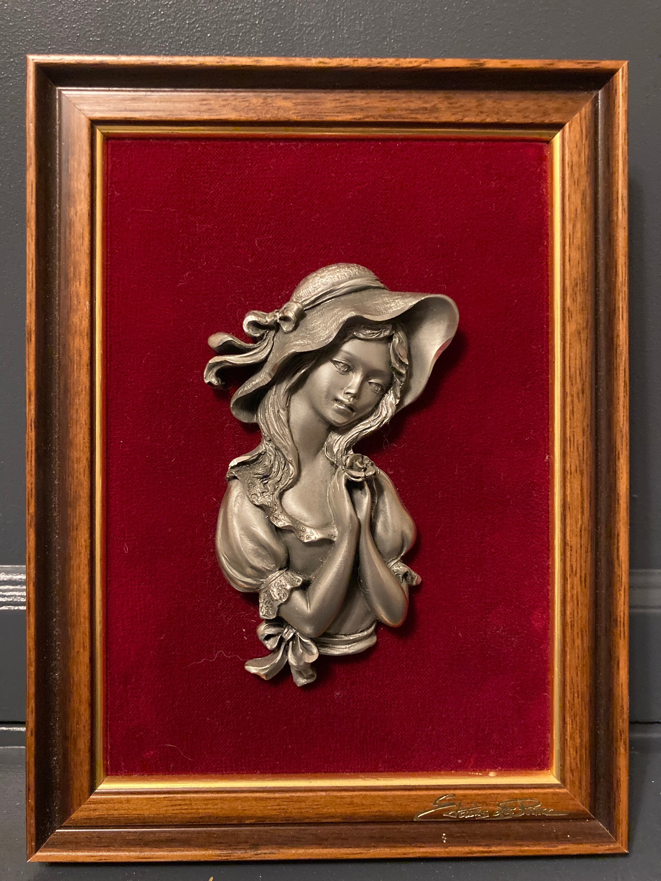 Cadre en Étain Vintage-Portrait de Jeune Fille