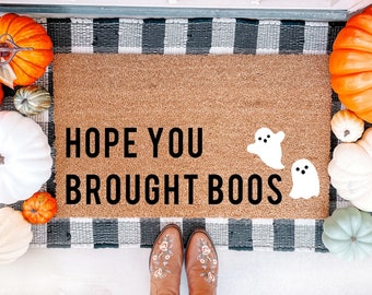 Hope Brought Boos Doormat | Ghosts Doormat | Halloween Doormat | Halloween Porch Decor | Spooky Doormat | Halloween Decor | Welcome Doormat