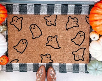 Ghosts Doormat | Halloween Doormat | Welcome Mat | Halloween Porch Decor | Doormat | Ghost | Fall Decor | Welcome Mat | Boo | Coir Doormat