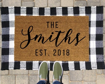 Custom Last Name Doormat | Last Name Door Mat | Door Mat | Personalized Doormat | Gift for Married Couple | Wedding Gift | Custom Mat