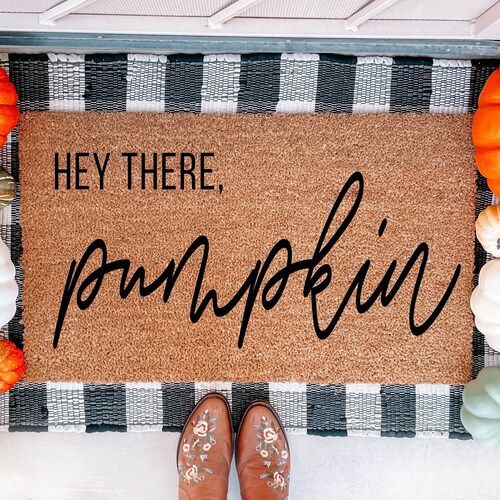 Hey There Pumpkin Doormat Fall Doormat Fall Mat Etsy