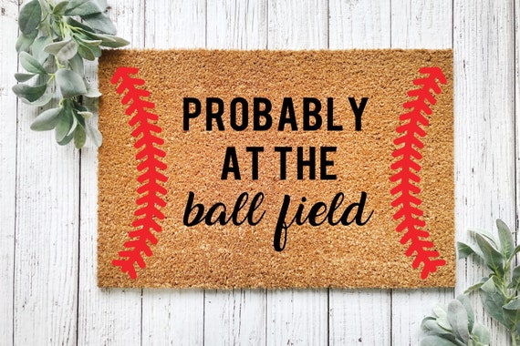 Welcome Mat, Baseball Doormat, Housewarming Gift, Baseball Gift
