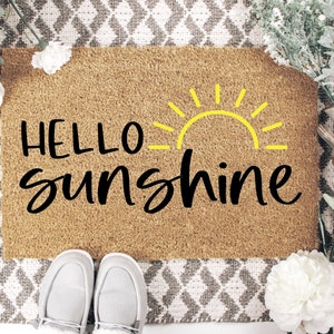 Hello Sunshine Door Mat | Springtime Decor | Housewarming Doormat | Spring Doormat | Spring decor | Sunshine Doormat | Welcome Doormat