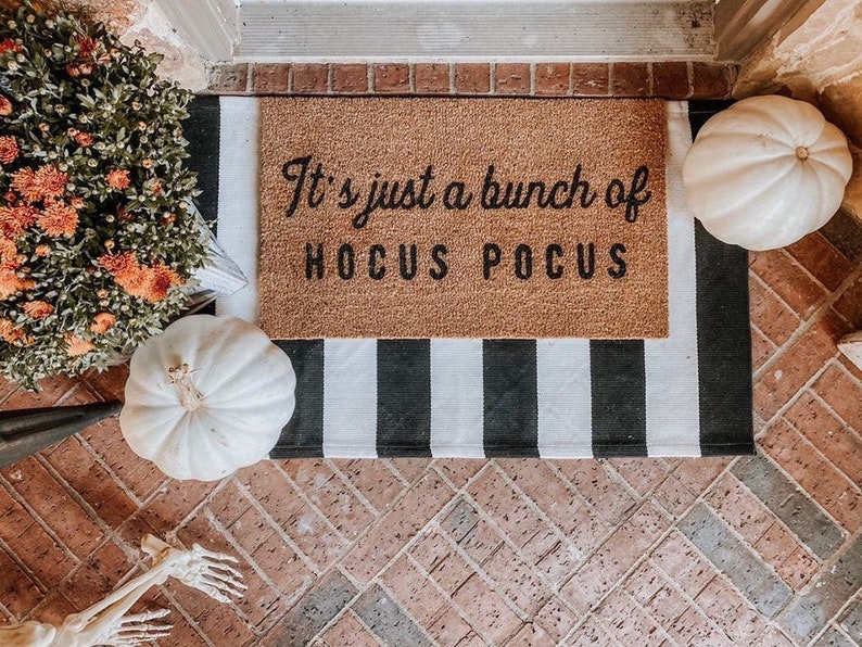 It's just a bunch of Hocus Pocus Halloween Doormat Hocus Pocus Doormat Halloween Decor Funny Doormat Fall Doormat Fall Decor image 1