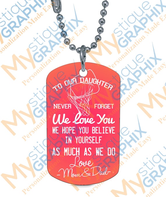 basketball dog tag necklace