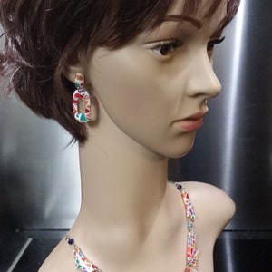 Multicolored &quot;transparent&quot; necklace and earrings offered as a set or separately
