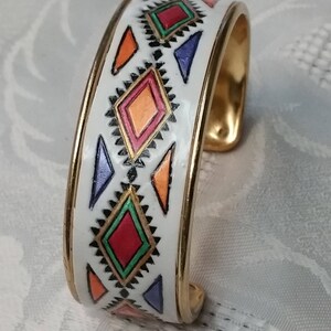 Ethnic bracelet in fall colors in polymer clay and mica powder - Shipping included.
