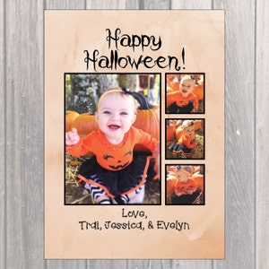 Happy Halloween saluto, saluto, su ordinazione di foto Orange/foto Halloween stampabile JPEG