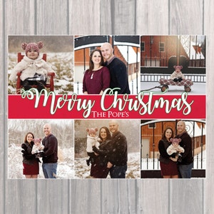 Cartolina di Natale, buon Natale, foto personalizzato Greeting, rosso/foto JPEG stampabili di Natale