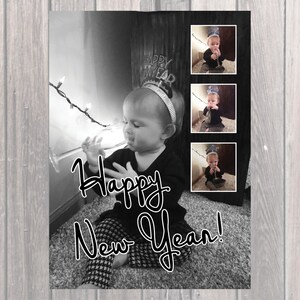 Frohes neues Jahr, Custom Photo Gruß, Foto Weihnachten druckbare JPEG