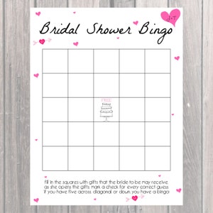 Bridal Shower Bingo Spiel Karte/Custom Bridal Shower Spiel