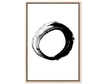 Encircle Brush, Canvas Art Print, Paper Print, Abstract Art, Black White Art, Abstract Canvas, Modern Wall Decor, Minimalist Art