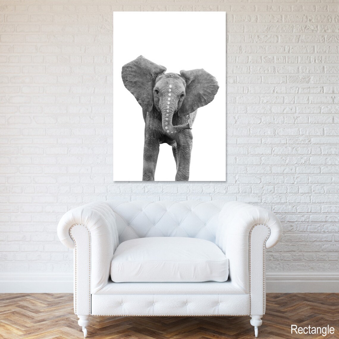 Baby Elephant Decoration Canvas Art Print Paper Print Etsy