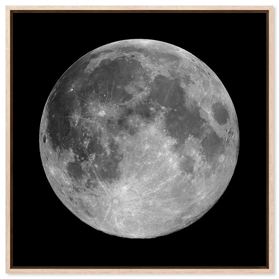 Solar System Modern Grey Moon Monochrome Wall Art Minimalist Planet Black White Photography Canvas Art Print Paper Print Satellite