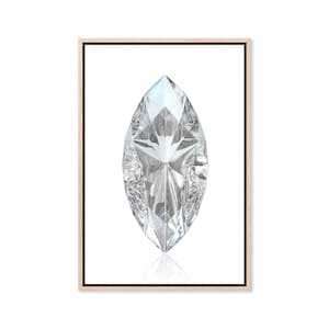 Marquise Diamond, Canvas Art Print, Paper Print, Jewel, Minimalist Art, Jewellery Canvas, White Wall Decor