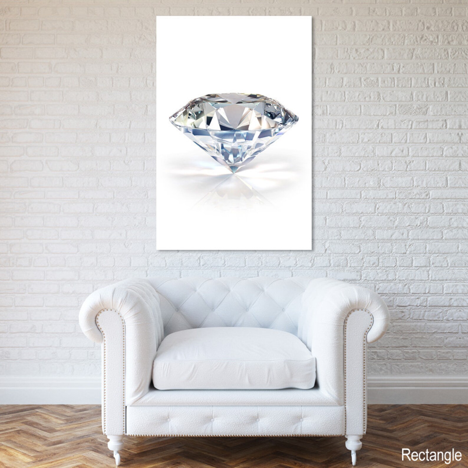 White Diamond Canvas Art Print Paper Print Poster | Etsy