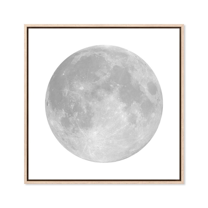 Solar System Modern Grey Moon Monochrome Wall Art Minimalist Planet Black White Photography Canvas Art Print Paper Print Satellite