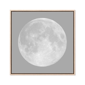 Solar System Modern Grey Moon Monochrome Wall Art Minimalist Planet Black White Photography Canvas Art Print Paper Print Satellite
