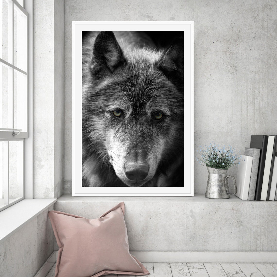 Black Wolf Canvas Art Print Paper Print Poster Portrait Etsy