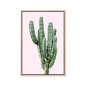 Saguaro Cactus Plant Pink, Canvas Art Print, Paper Print, South West Decor, Mexican Wall Art, Desert Plant, Mexico, Large Poster