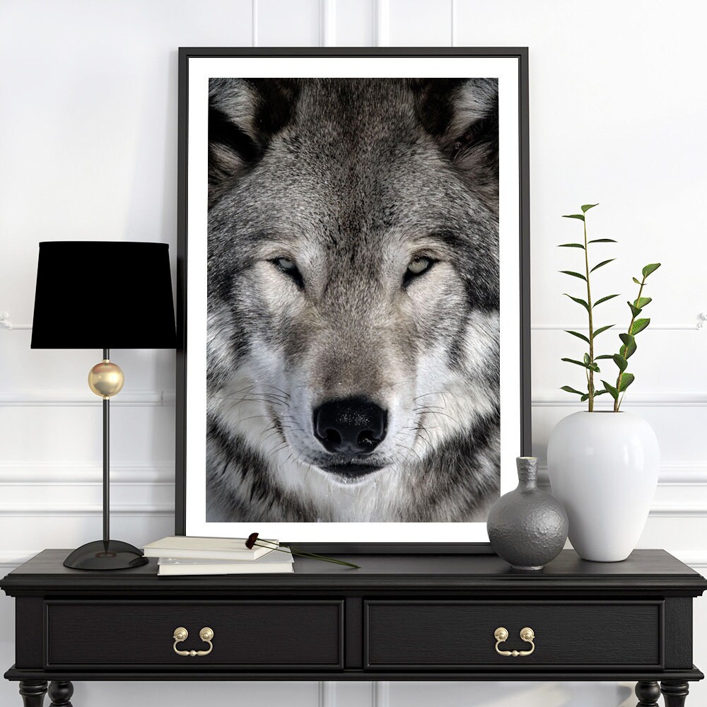 Grey Wolf Canvas Art Print Paper Print Wolf Print Canvas | Etsy