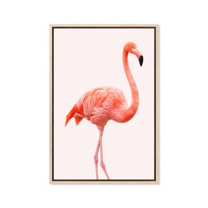 Pink Flamingo, Canvas Art Print, Paper Print, Bird Print, Mid Century Wall Art, Large Poster