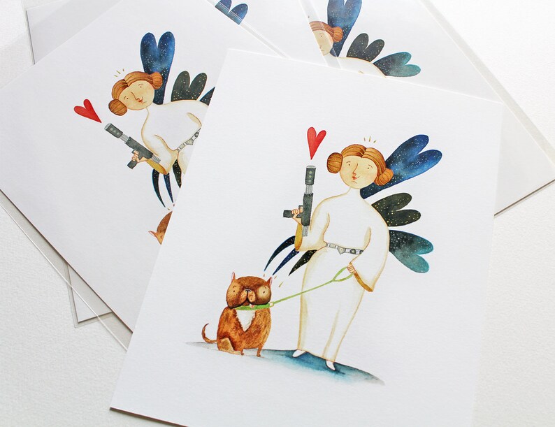 Princess Leia Art Print Star Wars Wall Art 8x10 | Etsy