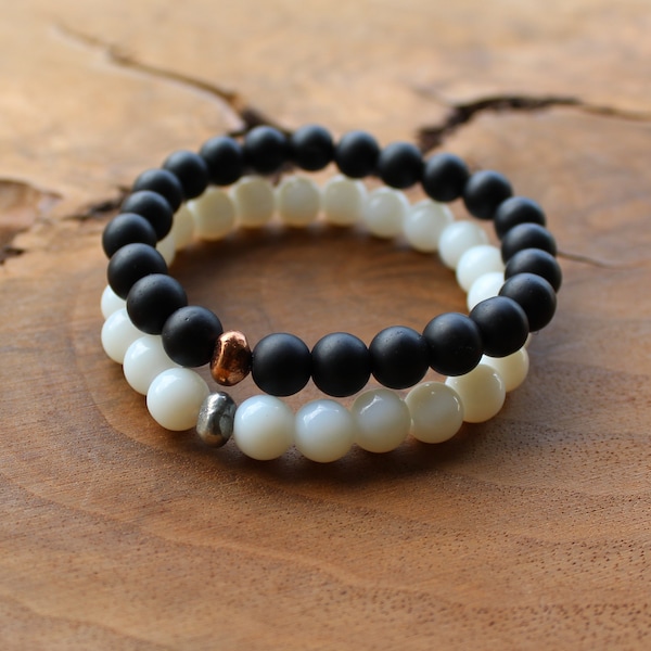 Yin yang bracelets, couples bracelets, best friend bracelets, bracelet set, unisex bracelet, mens bracelet, women's bracelet, jade, onyx