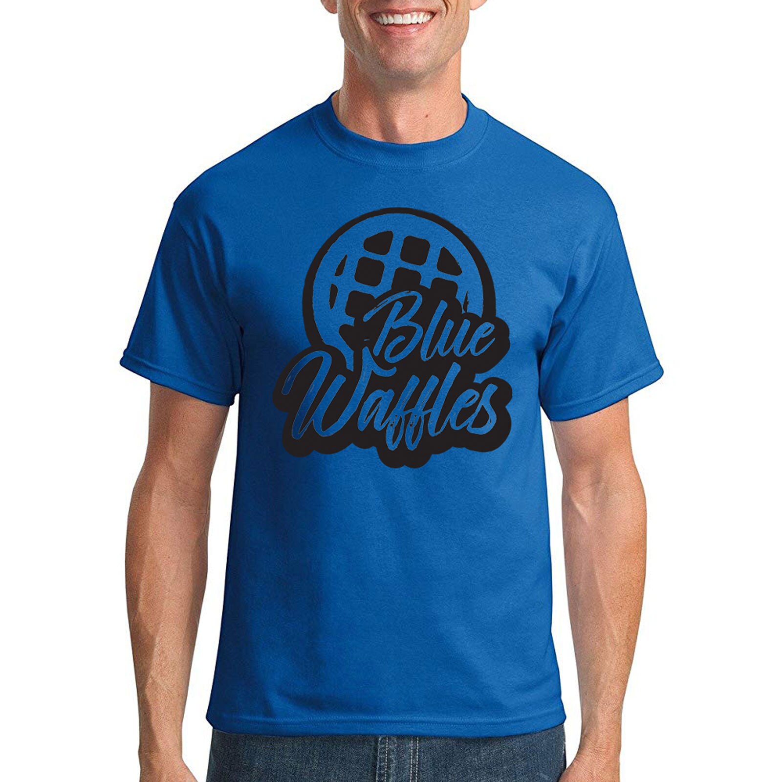 blue waffle shirt