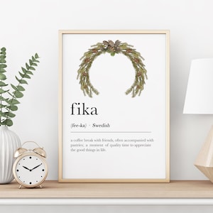 Fika definition Wall Art Christmas Edition, Christmas Fika poster, Swedish Art, Nordic Decor, Printable Wall Art, Instant Download