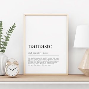 Namaste Definition Print, Namaste Print, Zen Print, Yoga Poster, Namaste Poster, Namaste PRINTABLE Wall Art, Namaste Art, Meditation Print