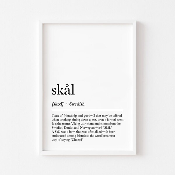 Skal  definition,  Nordic definition, Scandinavian definition, Nordic decor, Swedish decor,  skal sign, Swedish sign, skal gift on sale