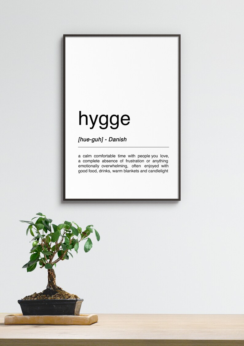 Hygge Definition Print Wall Art , Hygge Poster, Definition Print