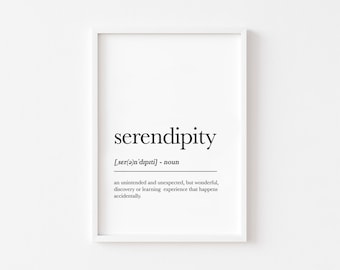 Impresión "Serendipia Definición": Arte mural nórdico (Descarga digital)