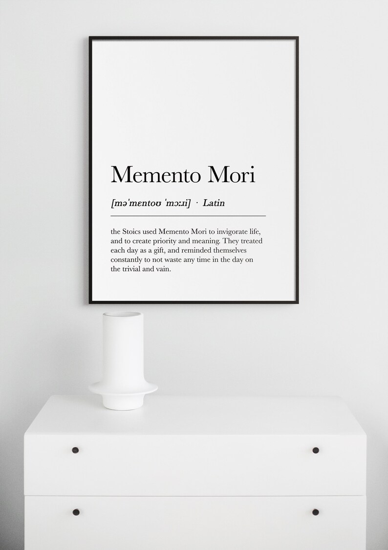 Memento Mori-definitionstryck: Stoisk väggkonst (digital nedladdning) bild 4