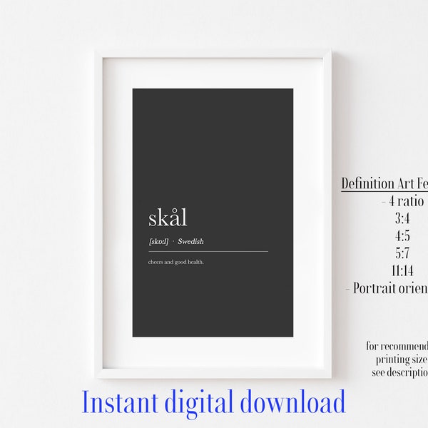 Skal  definition,  Nordic definition, Scandinavian definition, Nordic decor, Swedish decor,  skal sign, Swedish sign, skal gift on sale