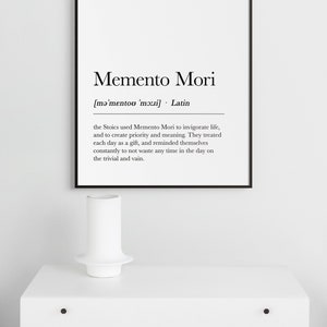 Memento Mori-definitionstryck: Stoisk väggkonst (digital nedladdning) bild 10