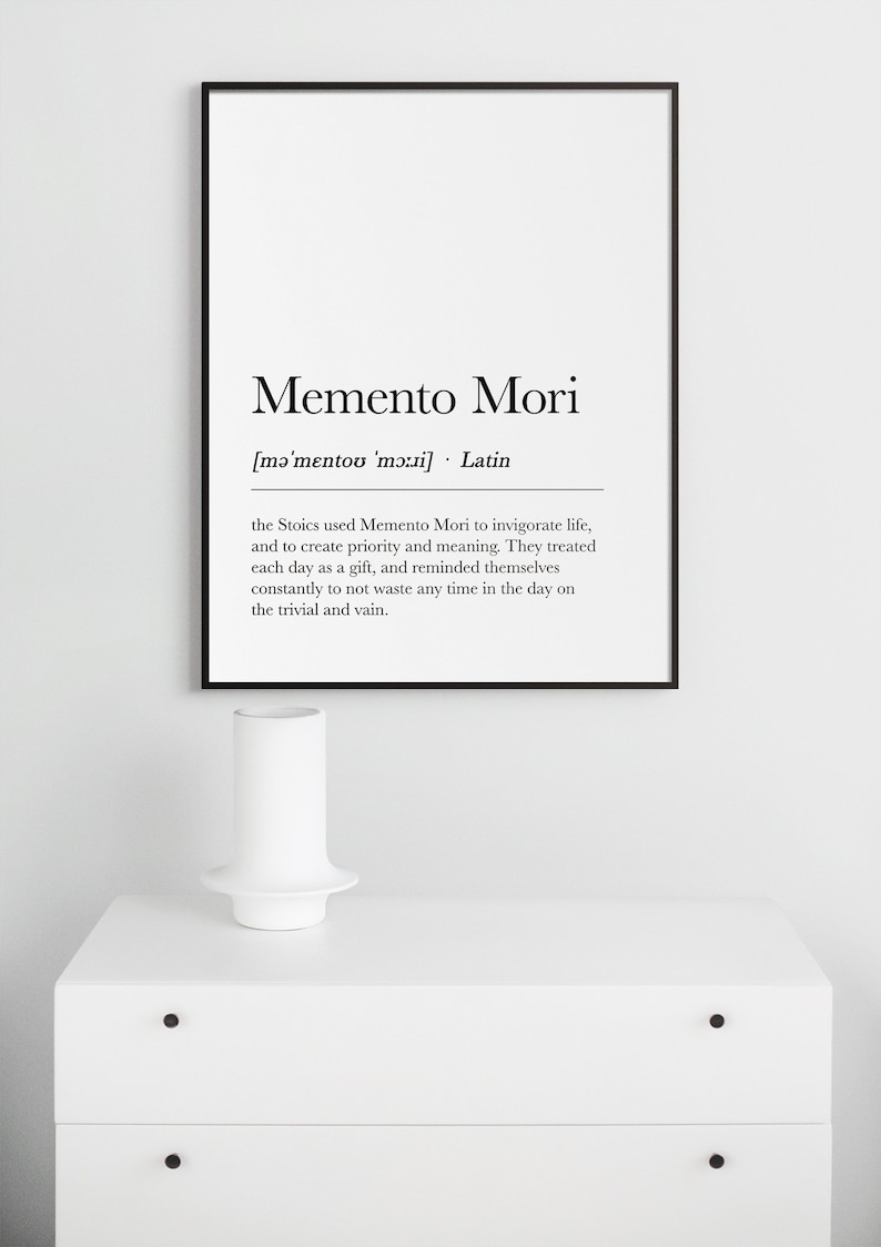 Memento Mori-definitionstryck: Stoisk väggkonst (digital nedladdning) bild 10