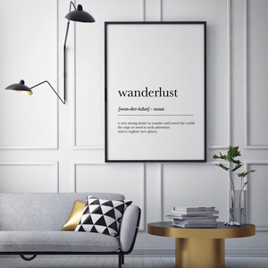 Wanderlust Definition, Wanderlust Wall Art Print Home Decor, Wall Art, Definition Print, Wanderlust Printable, Large Modern Printable Poster image 6