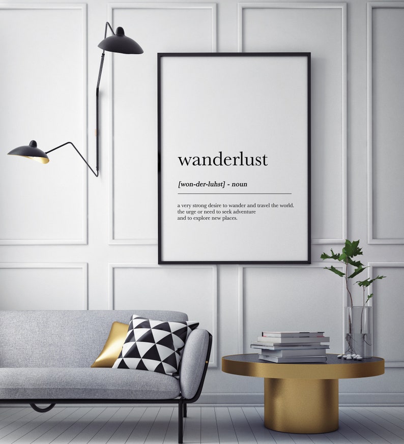 Wanderlust Definition, Wanderlust Wall Art Print Home Decor, Wall Art, Definition Print, Wanderlust Printable, Large Modern Printable Poster image 6