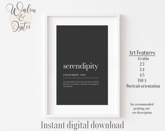 Impresión "Serendipia Definición": Arte mural nórdico (Descarga digital)