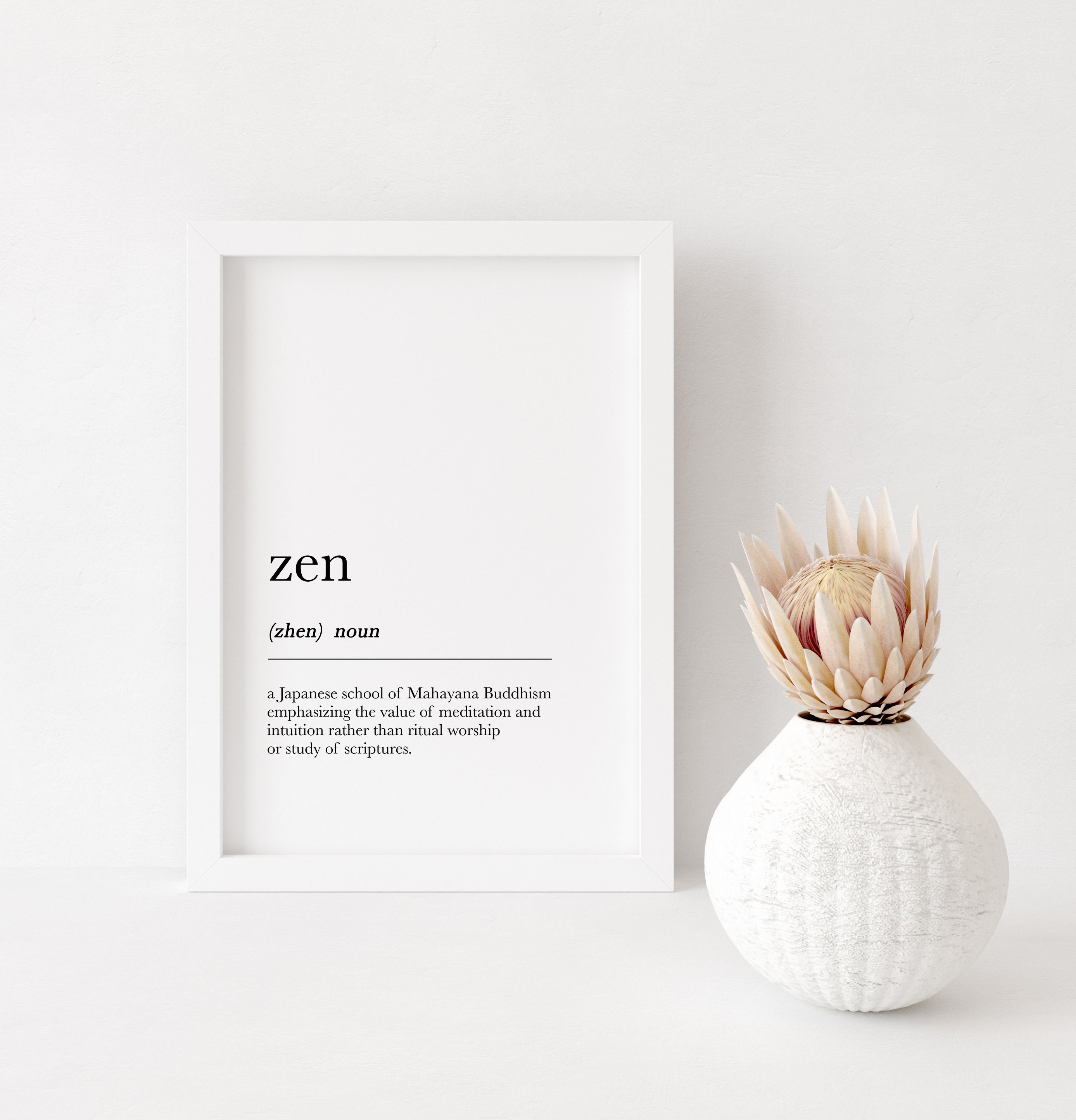 Zen Definition Zen Wall Art Print Nordic Definition Etsy