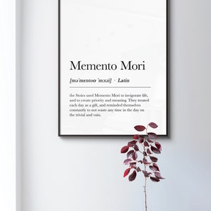 Memento Mori-definitionstryck: Stoisk väggkonst (digital nedladdning) bild 8