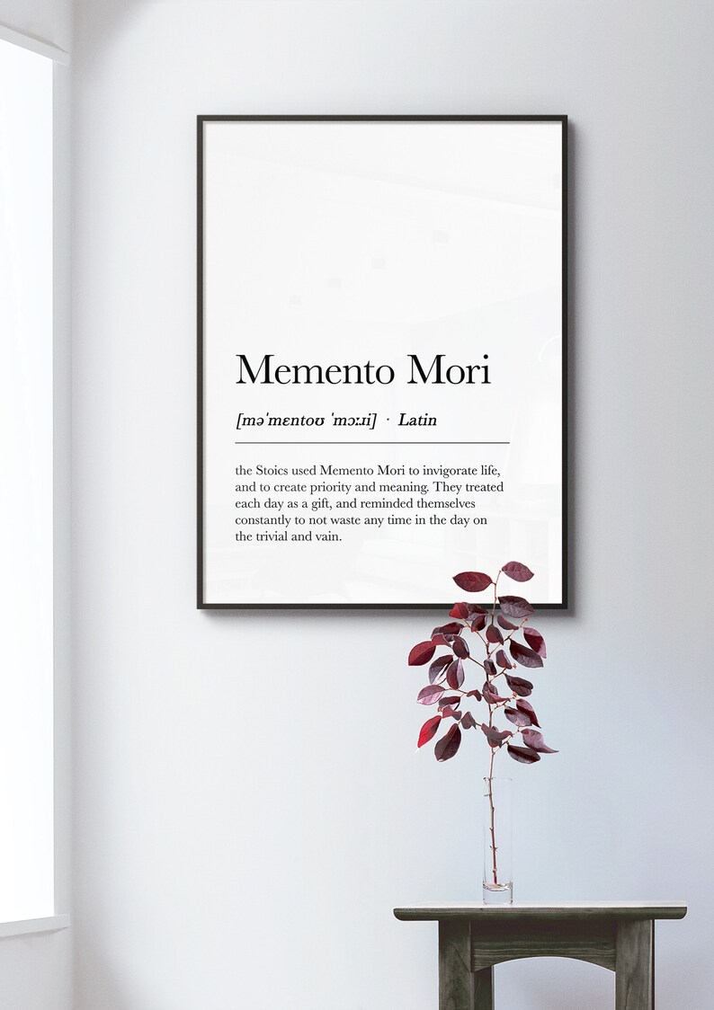 Memento Mori-definitionstryck: Stoisk väggkonst (digital nedladdning) bild 8
