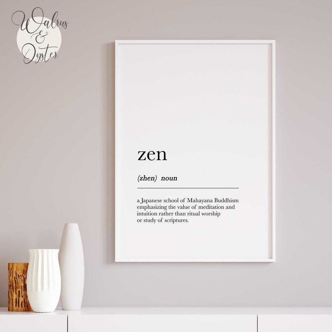 Zen Definition Zen Wall Art Print Nordic Definition Etsy